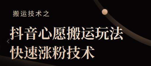 抖音心愿搬运玩法，快速涨粉技术【视频课程】-柚子网创